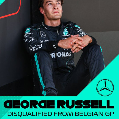 George Russell descalificado del Gran Premio de Bélgica: Hamilton hereda la victoria